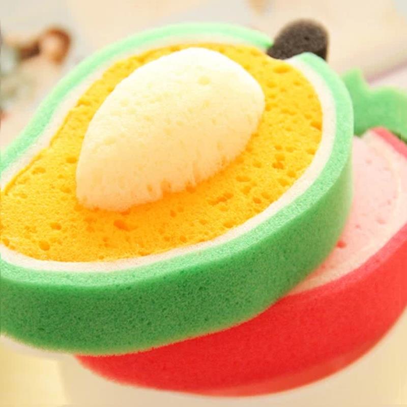 Attractive thicken fruit shape sponge scouring pad magic sponge washing dishes oil resistance thickened magic scouring