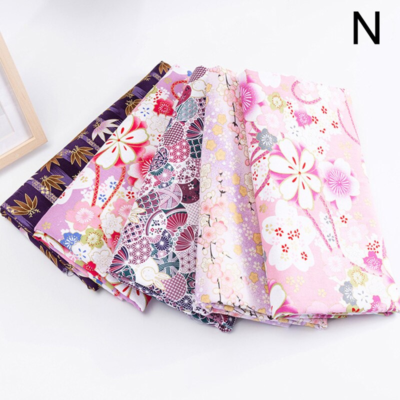 5 pçs estilo japonês tecido de pano algodão retalhos bebê acolchoado roupa costura artesanato diy material bordado acessório: N