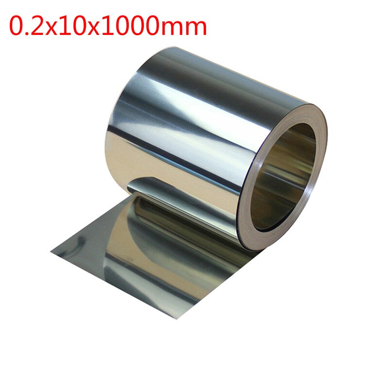 1 stk 0.2mm tykkelse 304 rustfrit stål tyndplade sølvfolie 10 x 1000mm til elektronisk udstyr