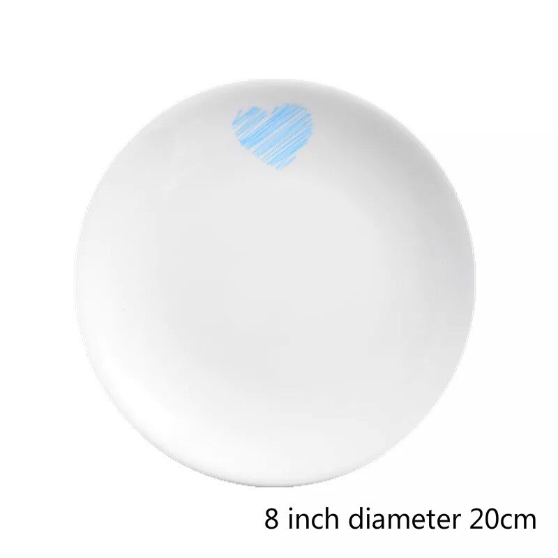 Creatieve Japanse Keramische Plaat Lage Bone China Schotel Set Brief Eenvoudige Paar Ontbijt Plaat: Style G