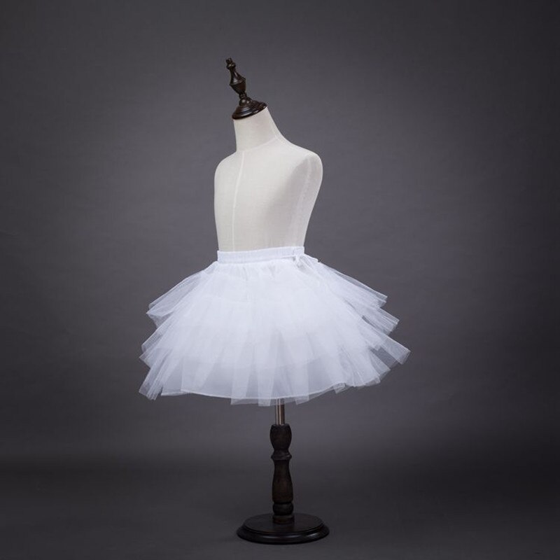 In Stock Three Hoops Children Petticoat Kid Crinoline For Flower Girl Dresses White Little Girl Petticoat one size Kids 4-12Y