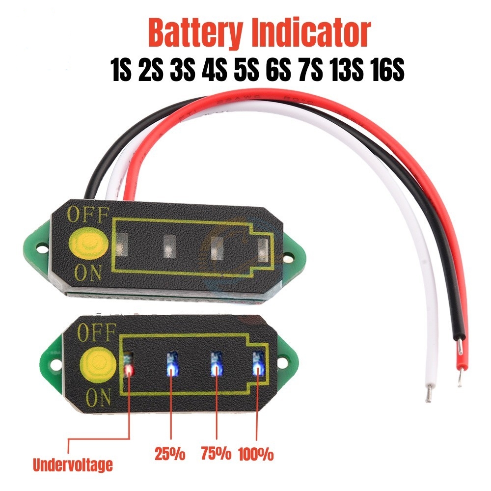18650 Lithium-Batterie Energie Anzeige Ladeanzeige blinkt FÜR 1S 2S 3S 4S 6S 7S 12V 24V Li-Ion Lifepo4 Blei-Säure BMS