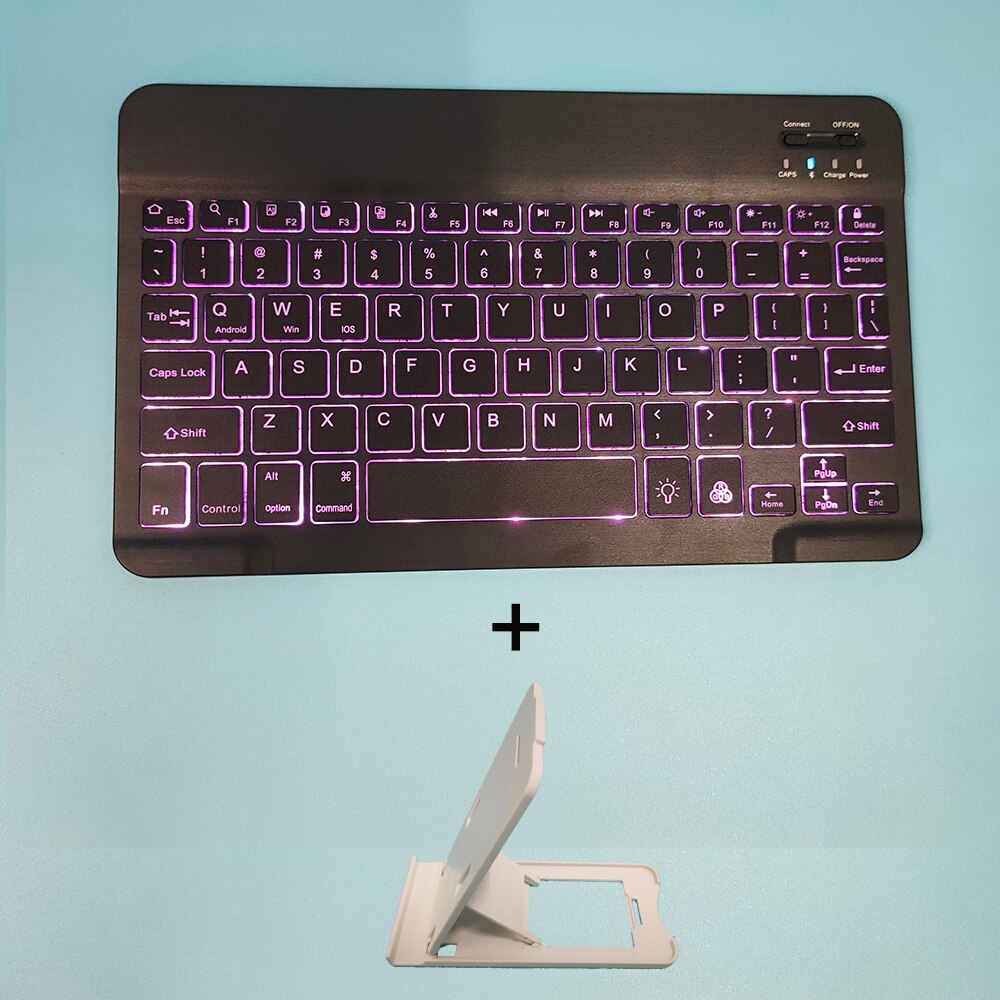 Bluetooth-toetsenbordhouder voor tablet 9-12 inch draadloos toetsenbord met achtergrondverlichting: Toetsenbord add-on houder