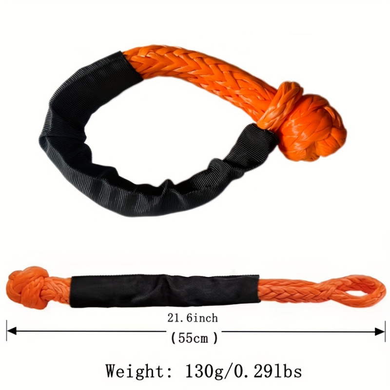 Crochet de remorque en corde à manille souple, crochet en forme de U, connexion souple, corde de remorque élastique tout-terrain, Traction universelle tressée