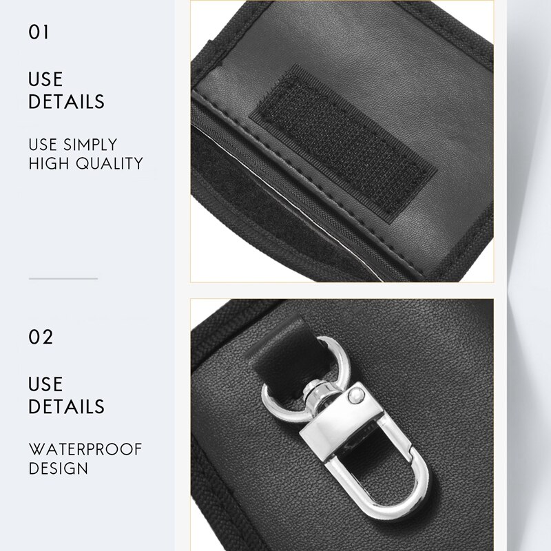 Car Key Signal Blocker Pouch Case [ 2 PACK ] Mini Faraday Bag for Car Keys Keyless Entry Fob Guard Signal Blocking Pouch Bag Saf