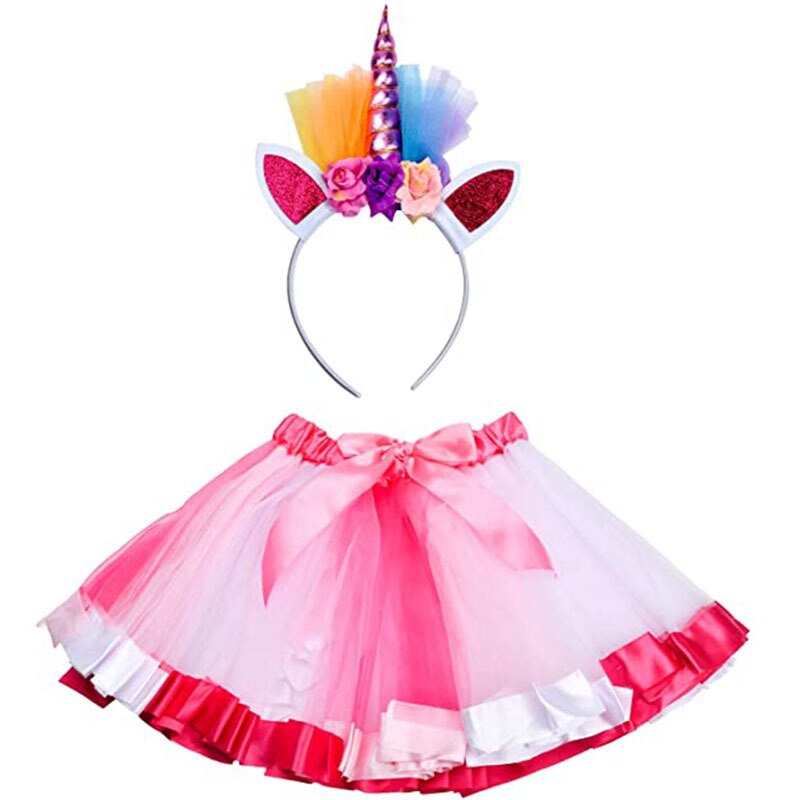 Jupe arc-en-ciel pour filles de 2 à 8 ans, jupes de fête colorées, en Tulle pelucheux multicolore pour enfants: Style 1