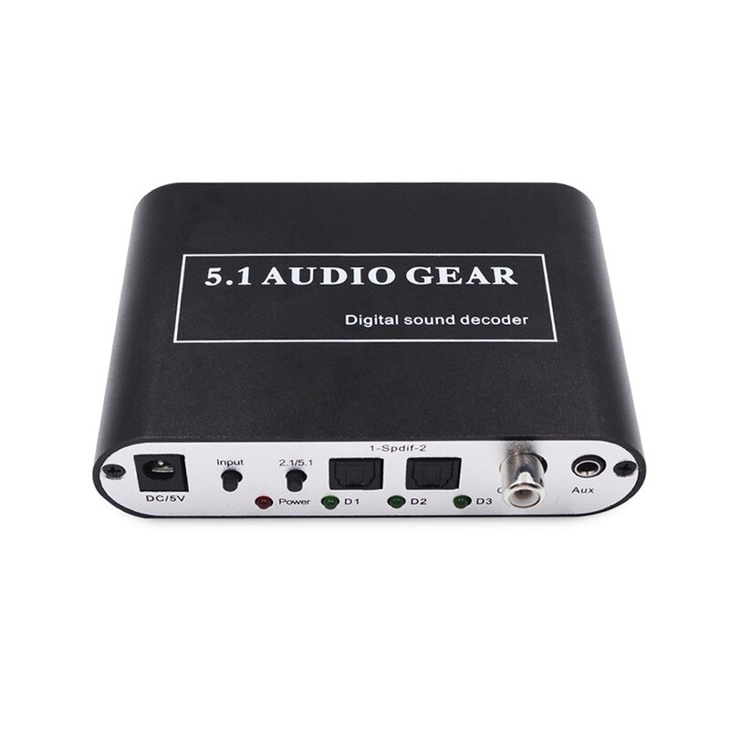 Digital Audio Sound Decoder 5.1 Audio Gear Dts AC3 Pcm Digitale Audio Converter Lpcm 5.1 Analoge Uitgang Sound Decoder versterker