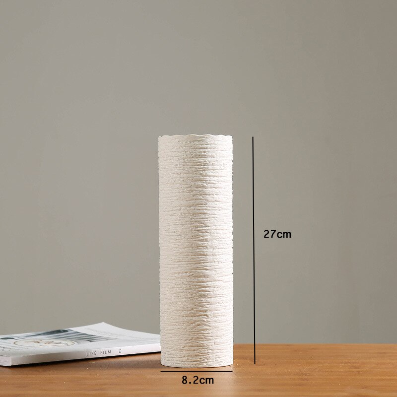 Hvit vase keramikk vase hjemmedekorasjon tilbehør tørr blomst moderne minimalistiske litterære vaser for blomster ev dekorasyon: 2