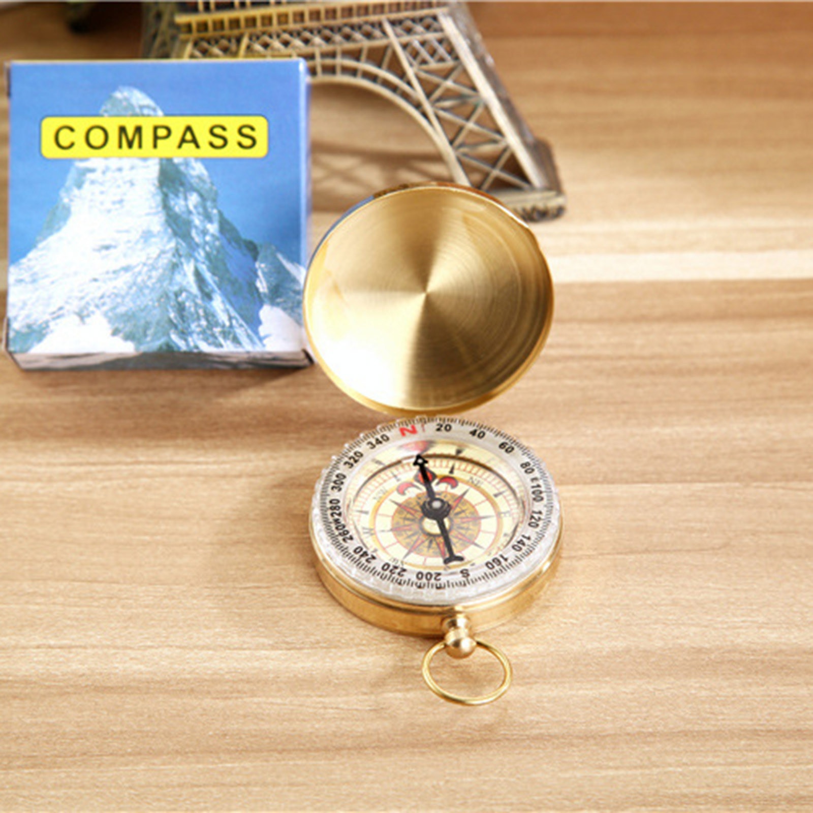 Kompas Outdoor Multifunctionele Met Lichtgevende Zakhorloge Soort Zuiver Koper Flip