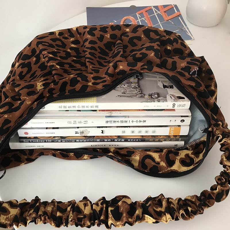 Torebki Damskie sac à bandoulière en coton imprimé léopard étudiant grande capacité sac à bandoulière décontracté sac à main de luxe pour femme