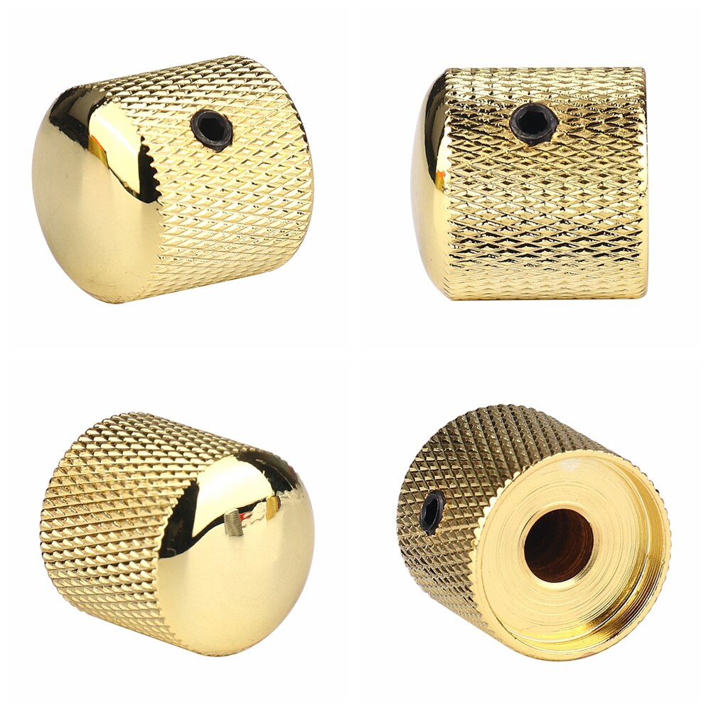 3pcs/4pcs Metal Dome Knobs Electric Bass Guitar Knobs Volume Tone Control Knobs with Wrench Bronze/BK/CR/GD