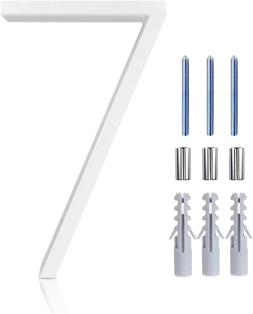 Número de casa moderno flotante blanco de 152mm, números de dirección de puerta Huinummers para placas de señal digitales para exteriores de casa de 6 pulgadas. # 0-9: Azul