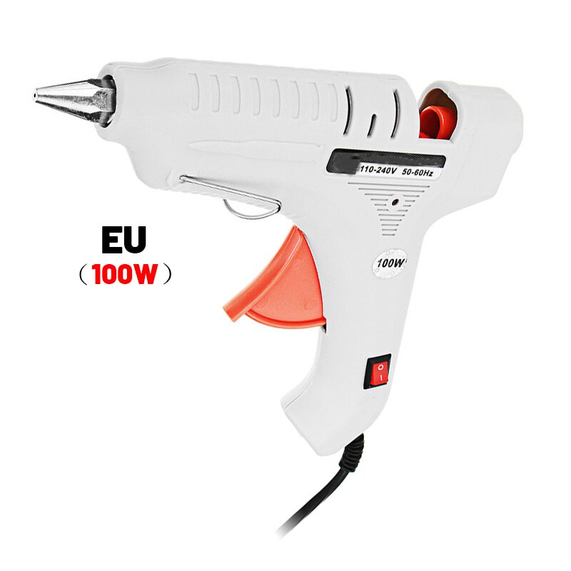 100W Melt Lijmpistool Eu Plug Met 11Mm Lijmstift Temperatuurregeling Industriële Thuis Craft Diy Lijm warmte Gun Repair Tool: Glue Gun