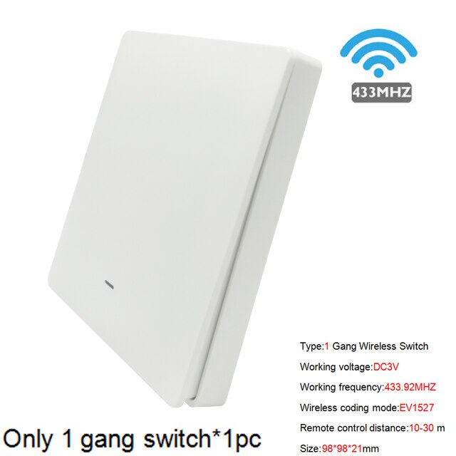 EJLINK Smart Switch Wifi Fernbedienung Smart Home Automation Arbeitet mit Alexa Google Home Drahtlose Licht Schalter DIY Modul: 1 Gang Remote Panel