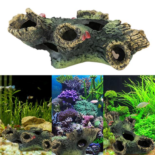 HSU Auarium Decoratie Kofferbak Drijfhout Aquarium Hars Onderwater Ornamenten Ornament Aquarium Decoratie Accessoires: B