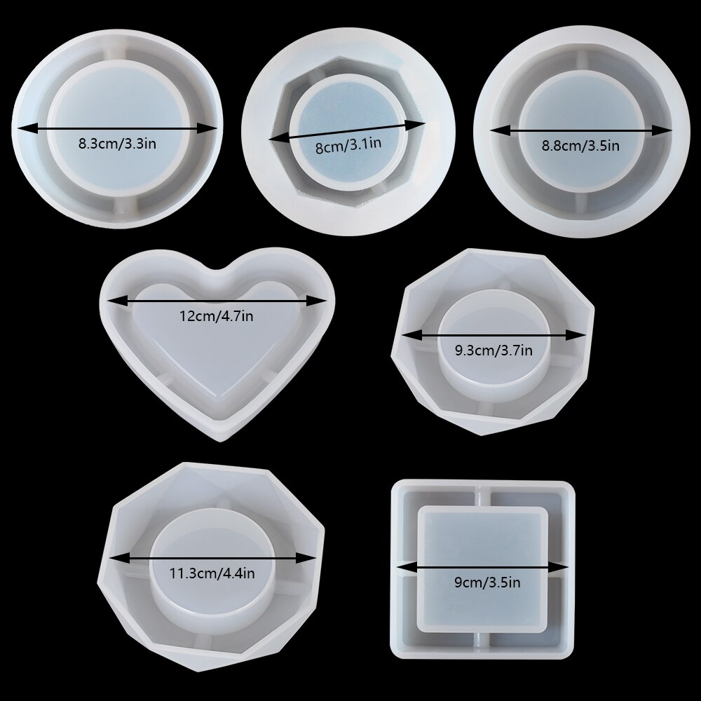 Cenicero transparente de resina UV para manualidades, 1 unidad, resina epoxi de silicona, combinación de moldes para DIY, accesorios de joyería