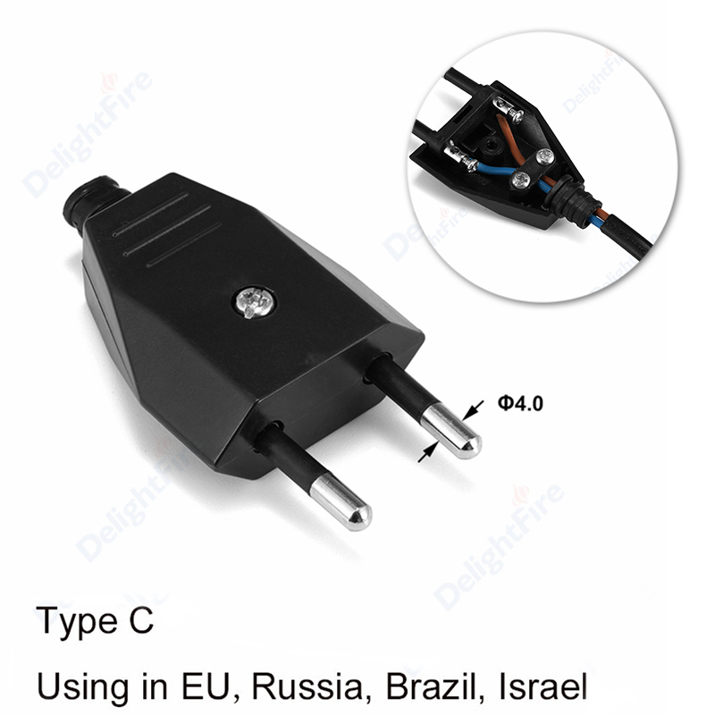 Prise électrique ue 2 broches mâle remplacement prise Schuko rechargeable France allemagne adaptateur européen rallonge connecteur prise: TYPE 15
