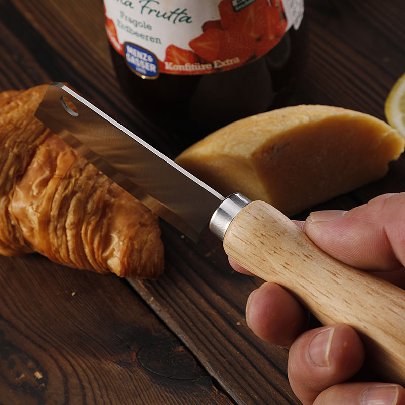 Juustovoiveitsi tammikahvainen juustovoileikkuri viipalointipizzaveitsi ruostumattomasta teräksestä valmistettu paistettu juustoveitsi