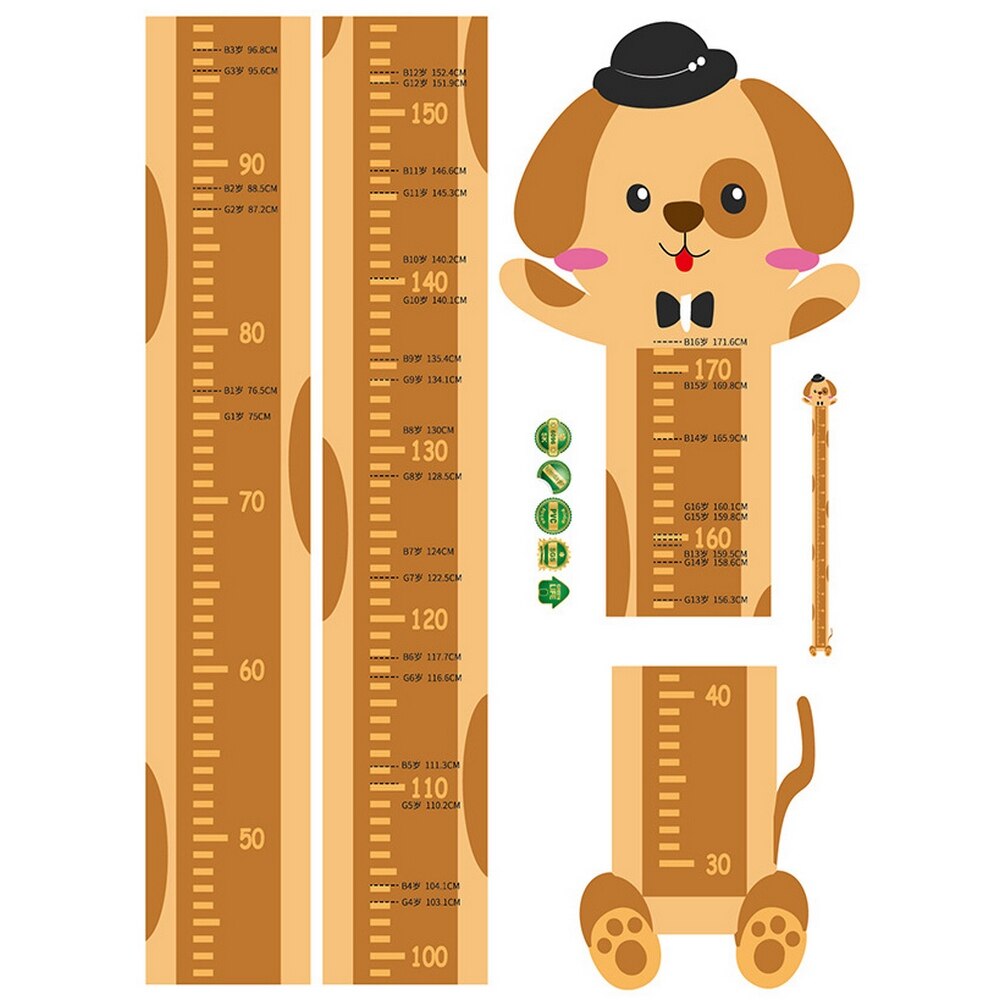 Children's Height Sticker Wall Decoration Removable Cute Animal Series Height Sticker PVC Wall Sticker Children Room Decoration: Deep Blue