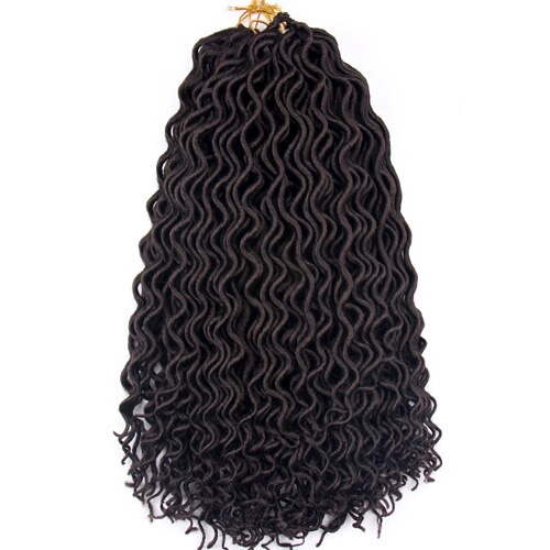 FALEMEI de Locs Crochet Pelo Rizado 18 pulgadas 60g de pelo sintético extensiones de ganchillo trenzado cabello bohemio cerraduras trenzas de Crochet: # 4
