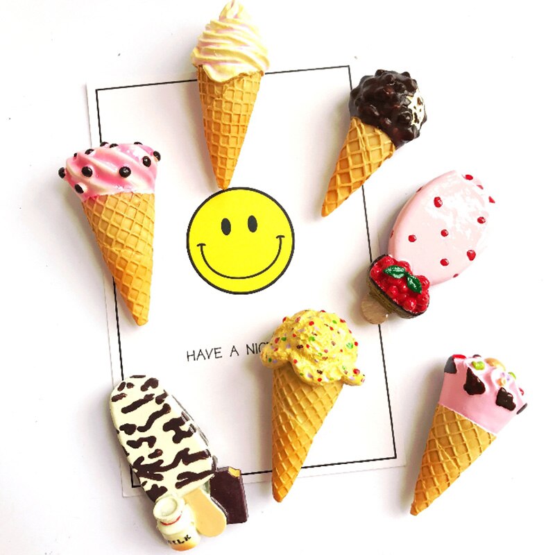 Creatieve Koelkast Stickers Kinderen Ijs Driedimensionale Hars Koelkast Magneet Koelkast Decoratie