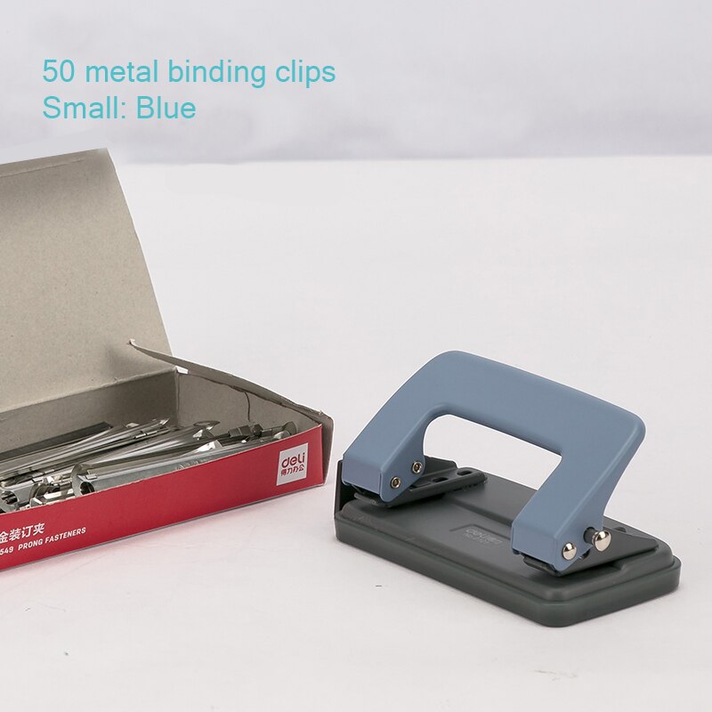 Double Hole Punch Binding Machine Loose Leaflet Small Student Round Hole Ring Hole Manual Document Paper Book Punch Machine: 10 metal clip