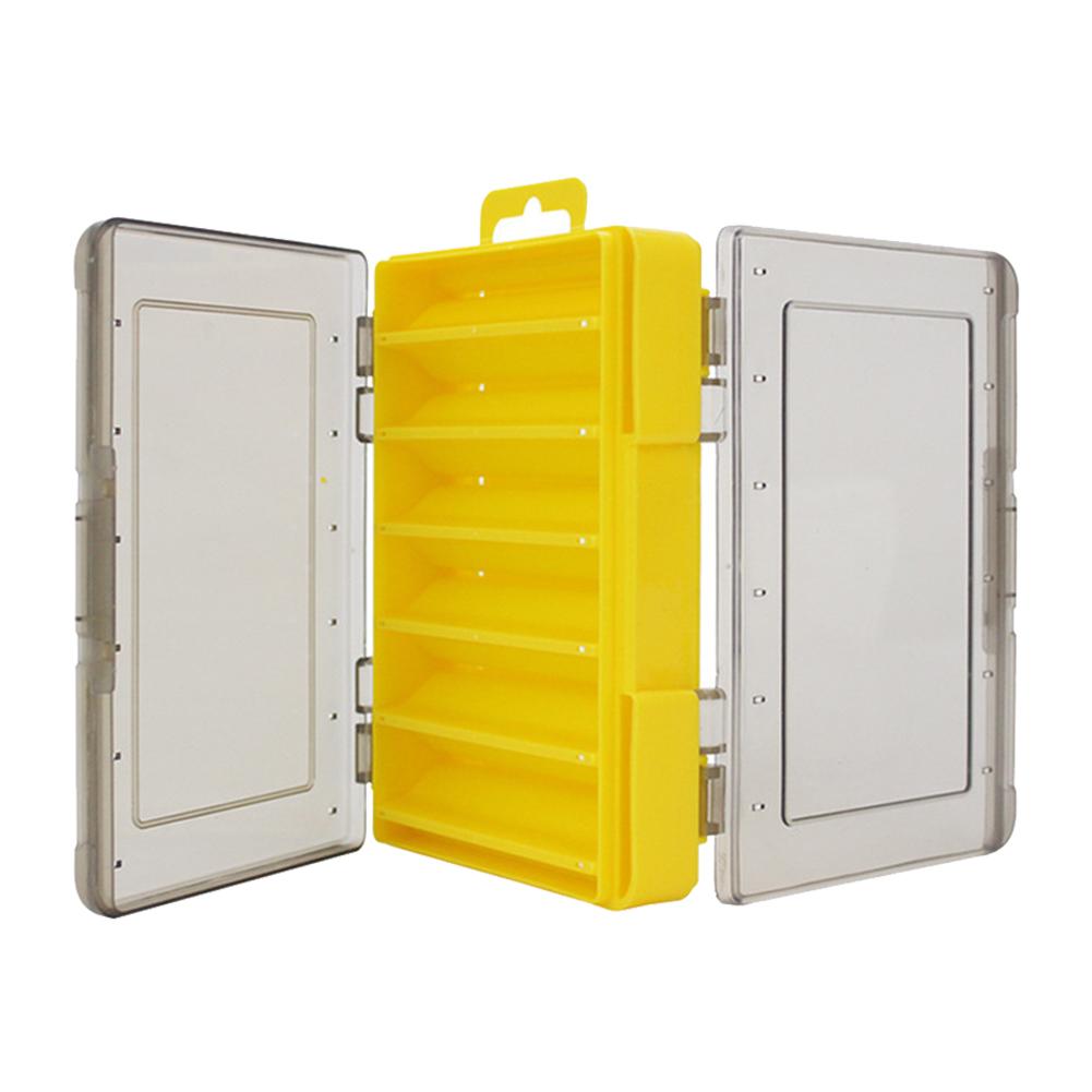 Double Sided Fishing Tackle Box 12 14 Compartments Lure Hook Storage Box Fishing Plastic Storage Case: A