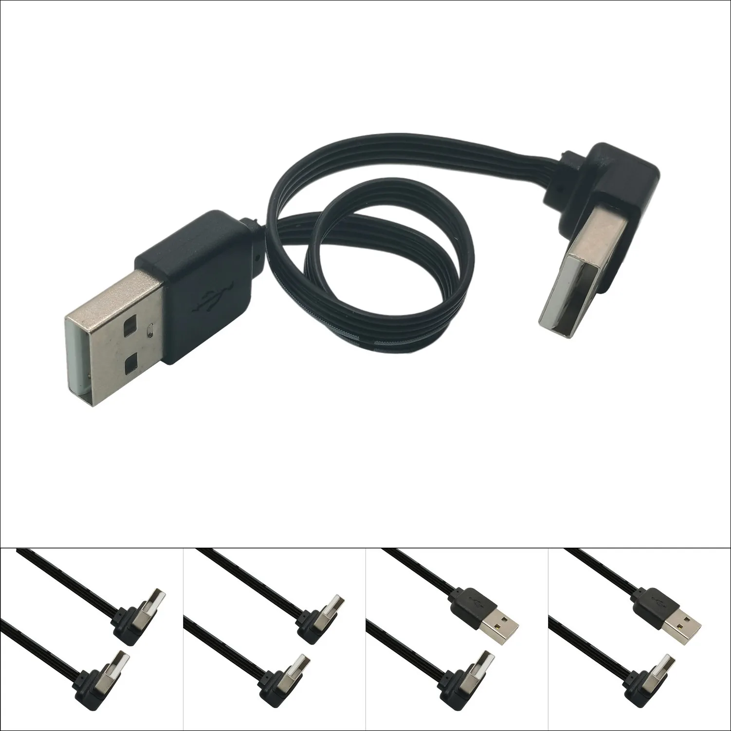 USB A Male to Male Connector Cable USB 2.0 A Joiner Coupler Extension Extender Data Adapter Cord Right Angle 90 Degree 0.1m 0.2m