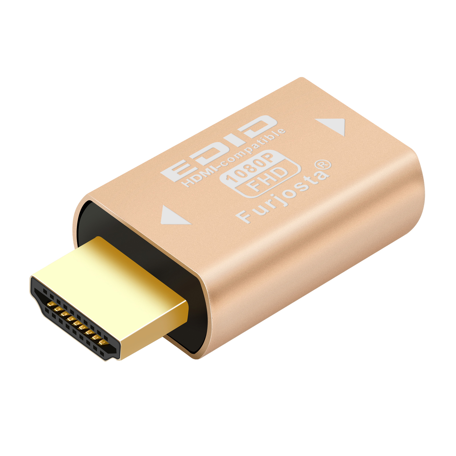Emulador hdmi edid 1080 de aluminio ultrafino compatible con Headlesskeep, interruptores y extensores activos del monitor 1920x1080 @ 59Hz: Naranja / 0,8 m