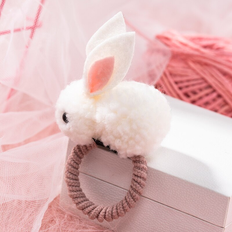 Korean Elastic Rubber Bunny Hair Clip Ball Rabbit Hair Ring Female Hair Tie Cute Hairpin Rope Children Hair Accessories: 12