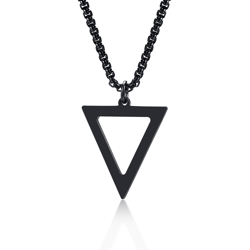 Driehoek Ketting Voor Mannen Streetwear Mode Populaire Geometrische Driehoek Hanger Voor Hem: BLACK