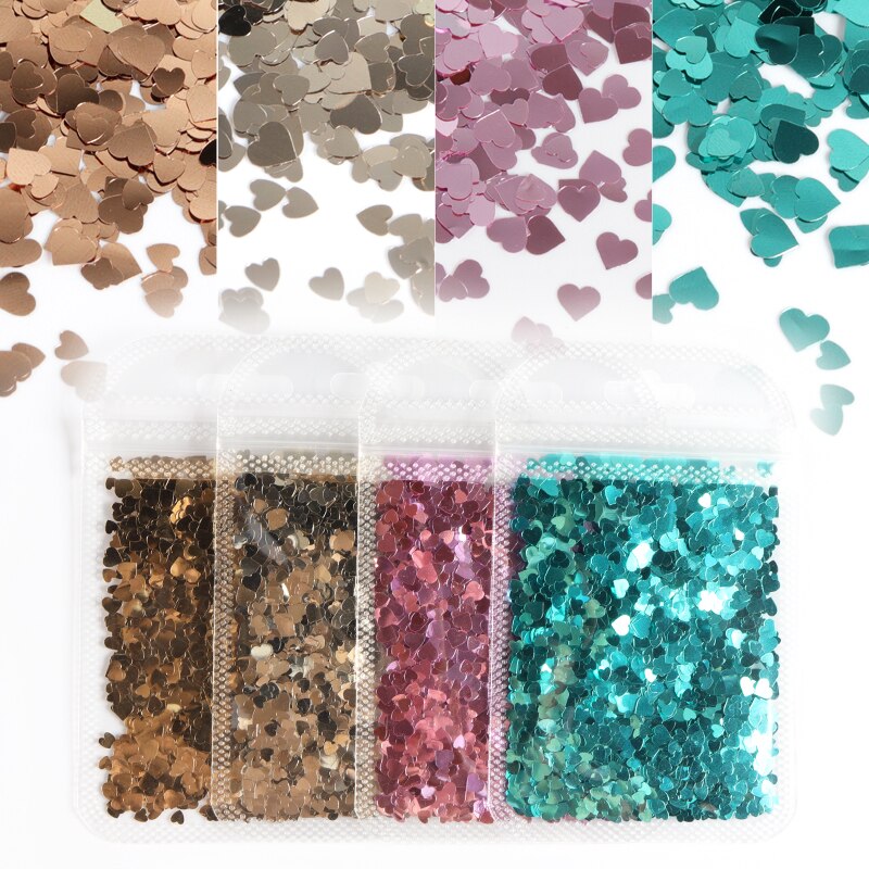 4 zakjes herfst esdoornblad nail art pailletten decoratie holografische kameleon glittervlokken uv gellak tools kerstnagels: Cg -4 stuks 2