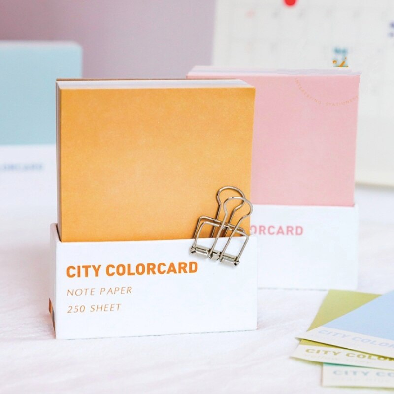 Simple Single Color Memo Pad Paper Sticky Notes Notepad Stationery School Supplies Material Student Office Use Kid