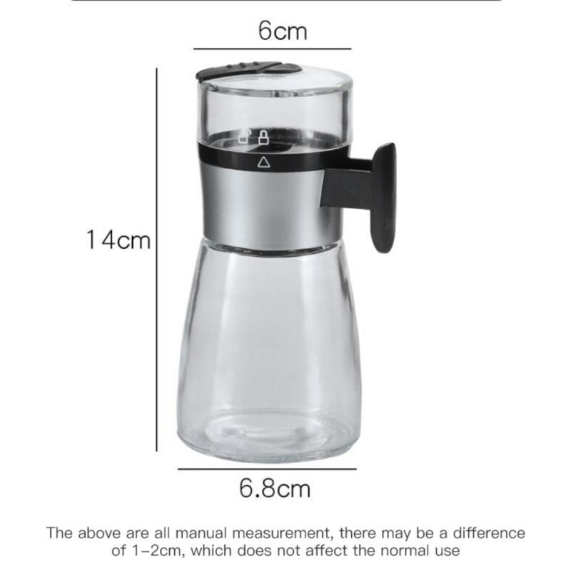 Push-type Salt Control Bottle Quantitative Salt Shaker Seasoning Jar Household Salt Spreader Kitchen Glass Limit Salt Shaker 5g