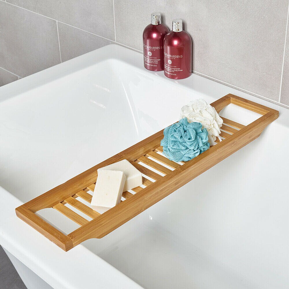 Home Hotel Bathtub Shelf Organizing Tray Nordic Style Wooden Storage Rack Bathroom Organizing Tray