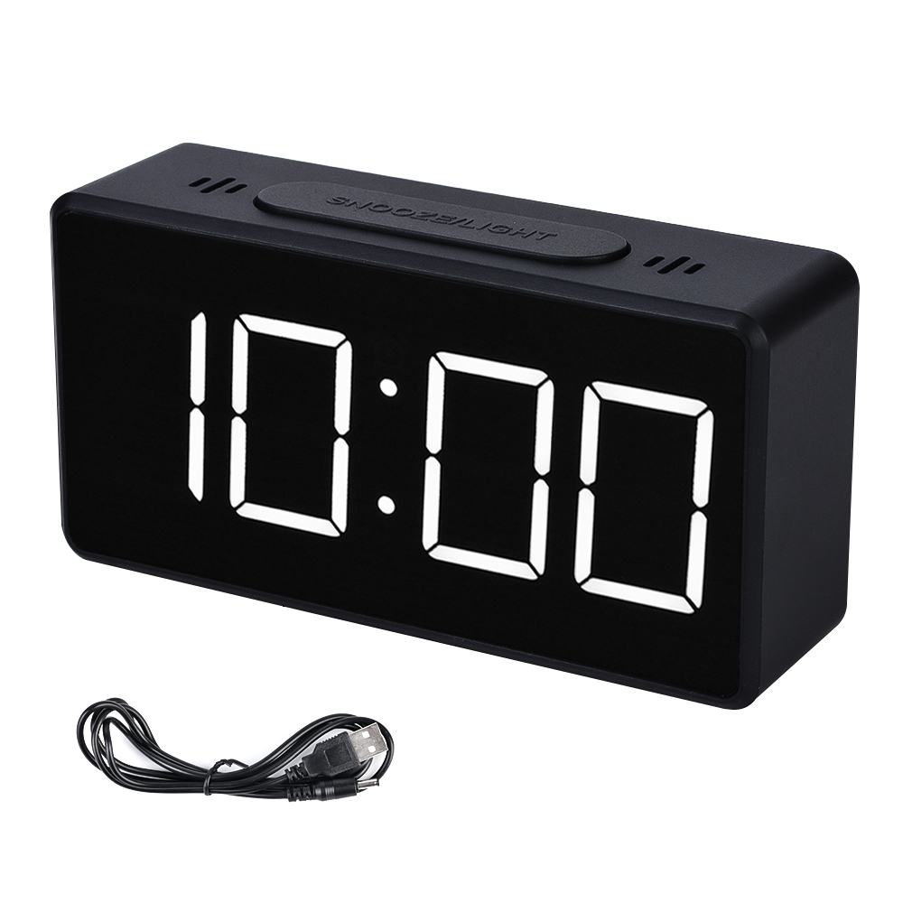 Spiegel Wecker LED Digital Anzeige Elektronische Zeit Temperatur Kalender Tisch Wecker USB Ladung Schüler Schreibtisch Uhren