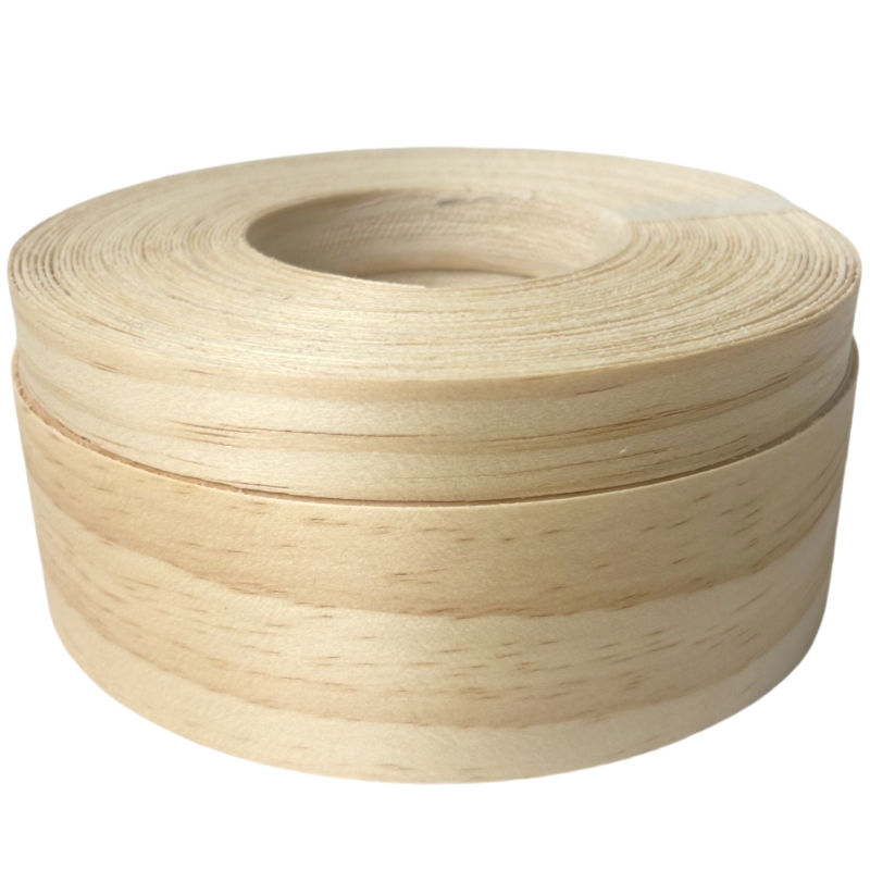 Cinta de chapa de madera natural prepegada, tiras de madera de bandas de borde de nogal/abétula, bordes de chapa de hierro con parte trasera adhesiva termofusible: 12mm / Caqui