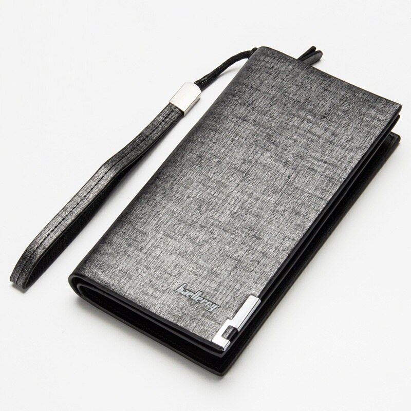 Clutch manlig plånbok herr baellerry plånböcker wristlet herr clutch väskor myntväska herrplånbok läder manlig handväska portemonnee: Silver-