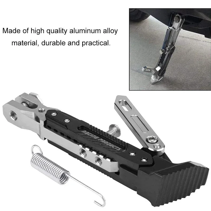 Soporte lateral de pie de Metal ajustable para motocicleta, soporte de patada para motocicleta, accesorios de estacionamiento