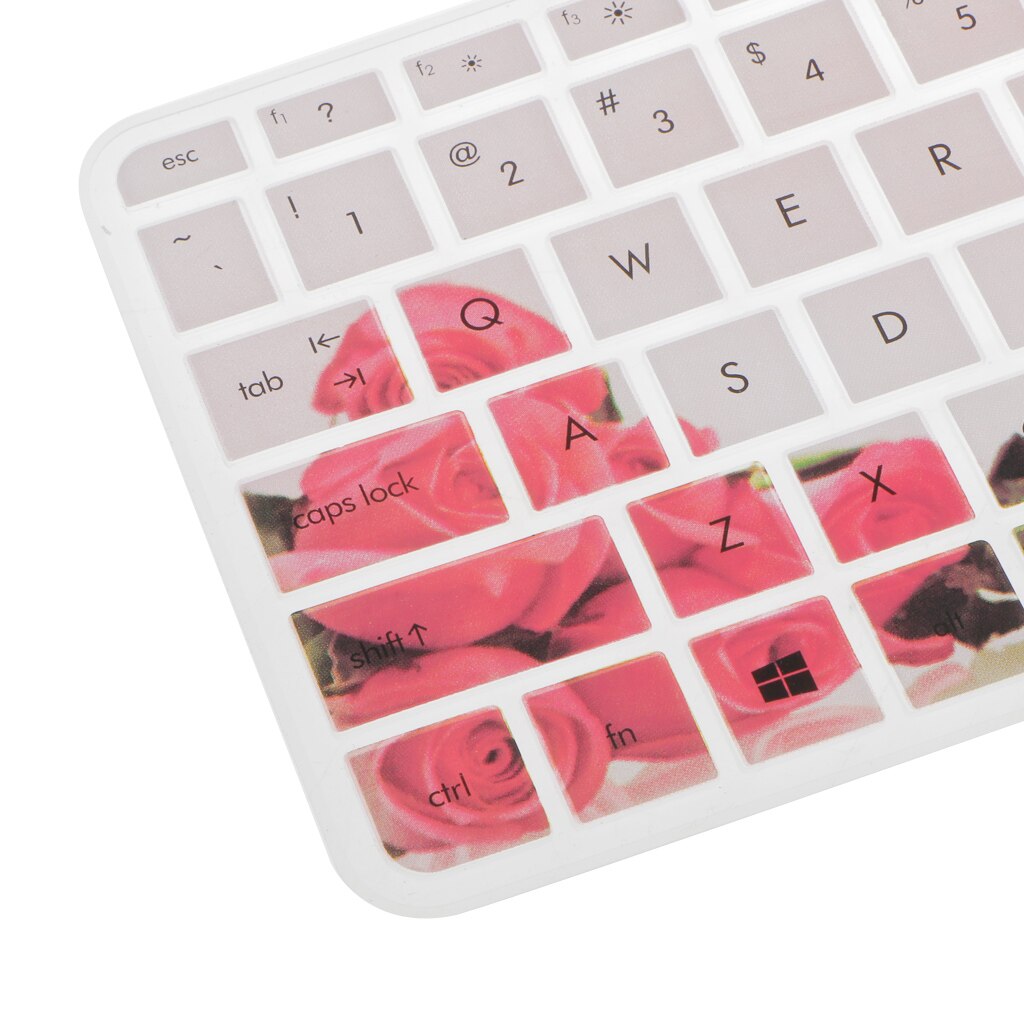 Tastiera del silicone Della Copertura Della Pelle Della Pellicola Della Protezione di Protezione Della Tastiera Bianco con Rosa Rosa Modello per HP padiglione 15-ab 15 pollici per taccuino
