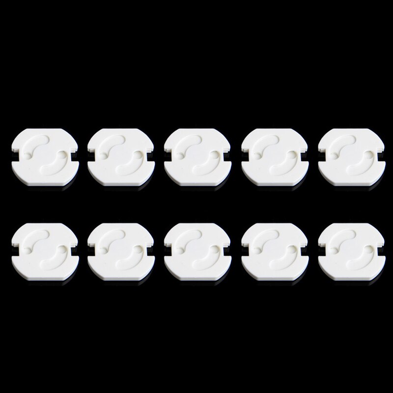 10pcs sicurezza del bambino ruota coperchio 2 fori rotondi Standard bambini contro prese di protezione elettriche serrature di sicurezza in plastica
