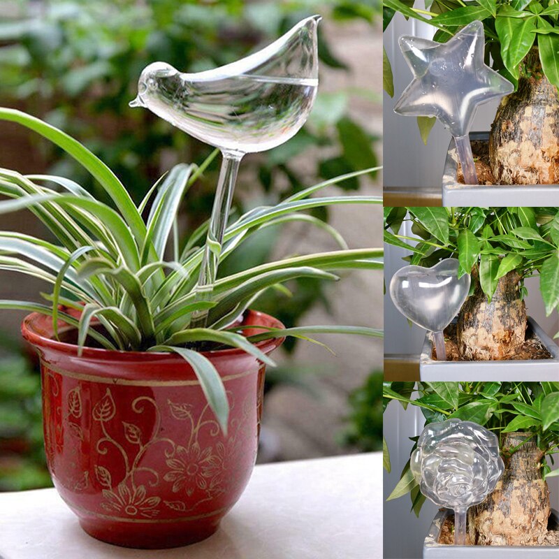 Dispositivo de riego automático de flores, serie de plantas, gotero transparente soplado a mano, autorriego, 1 ud.