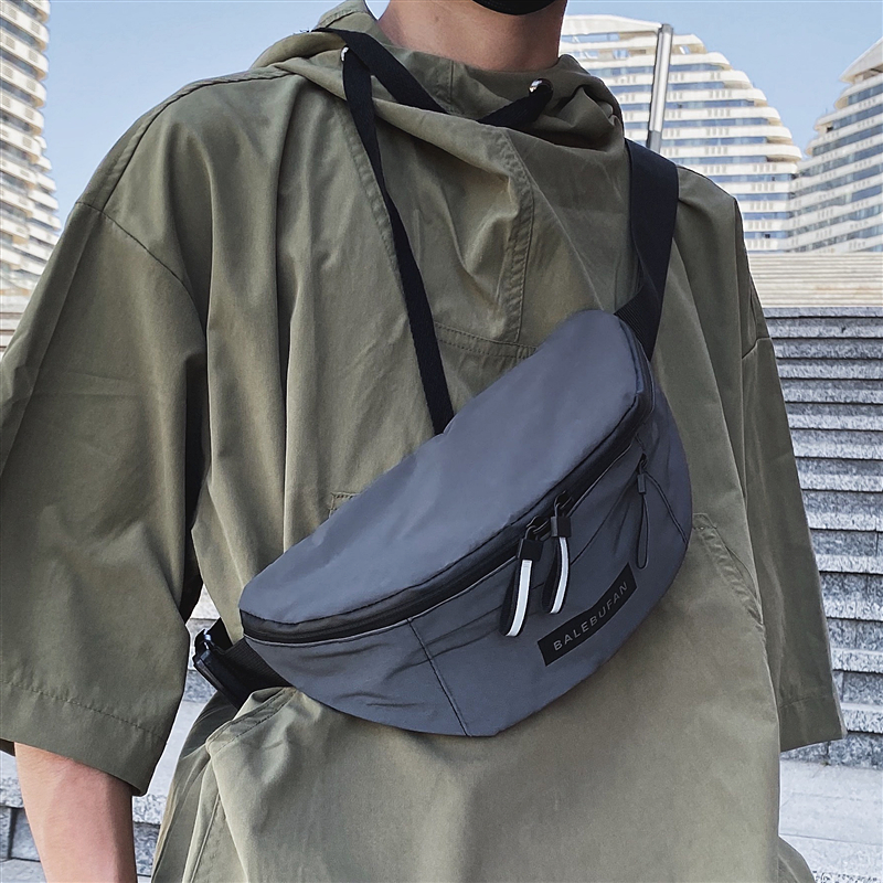 Nova marca de moda feminina saco de peito saco de desporto bolsa de ombro hip-hop personalidade cintura saco noite equitação reflexivo