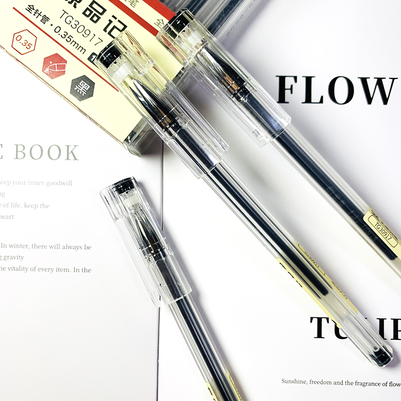TG30917 Japan Simple Natural Style Pen 0.35mm Gel Pen Black Blue Red Ink School Office Student Exam Writing Stationery Supply
