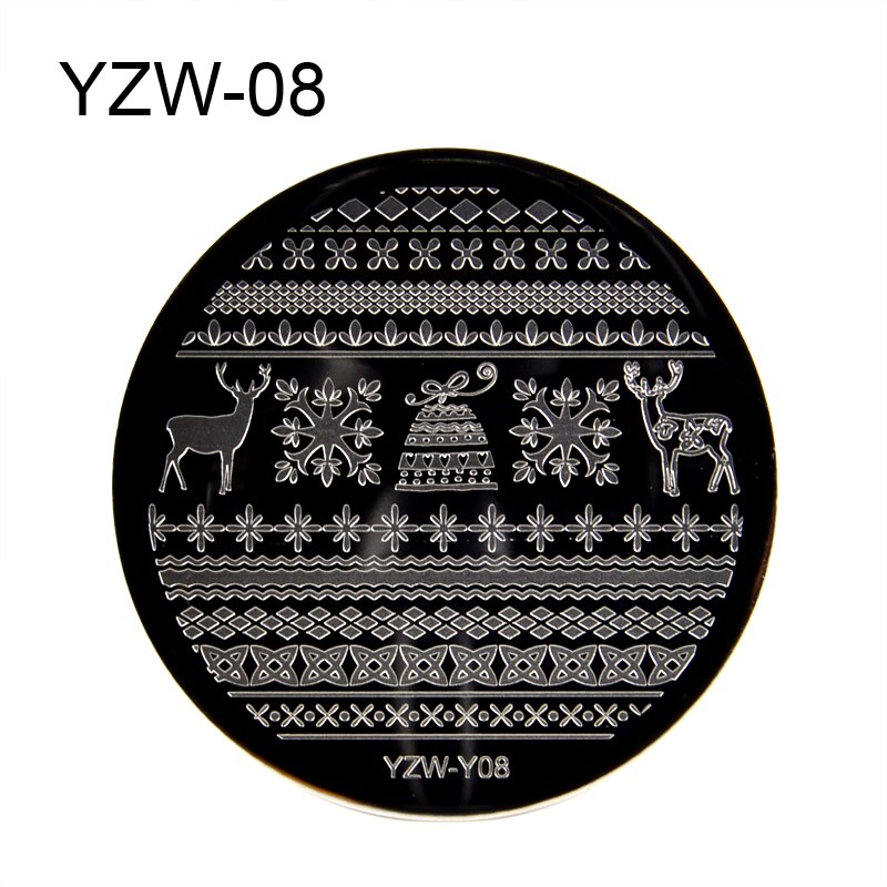 1 pc nail art stempelplaten nagellak print blad bloem dromenvanger sneeuwvlok kerst stempel schraper spons: Yzw -y08