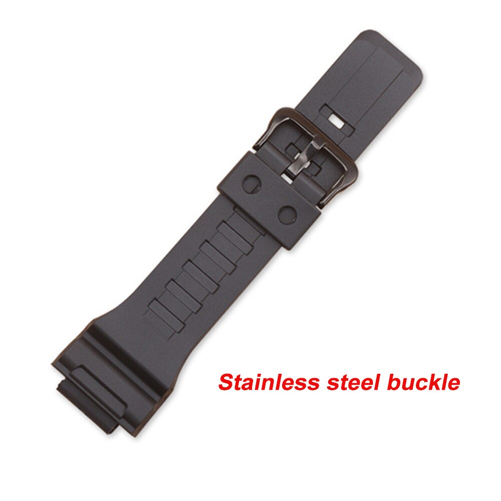 Bracelet en résine de Silicone noir mat, 18mm, pour Casio g-shock AQ-S810W S800W AEQ-110W W-735H SGW-300H, accessoires de bracelet de montre: Black buckle