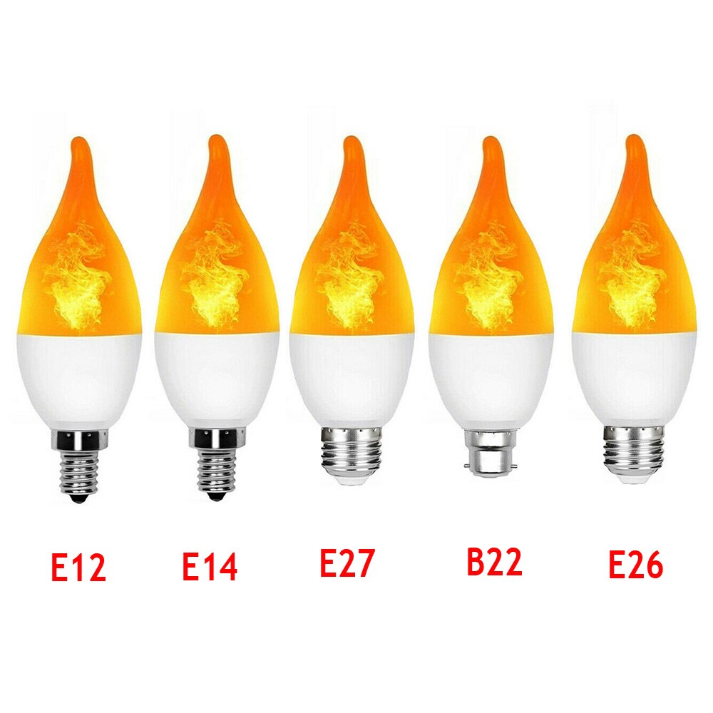 vier Modi 3W E14 E14 E27 E26 B22 Flamme Birne 85-265V LED Flamme Effektive Feuer Lampen flackern Emulation Dekor LED Lampe: 02 / B22