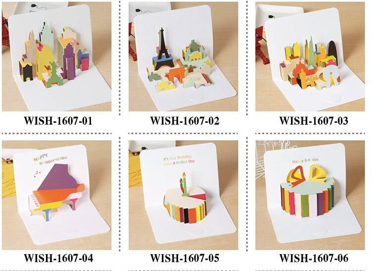 4 Randomly 3D pop up card invitation Greeting Card with envelope for Wedding Invitation thanks giving