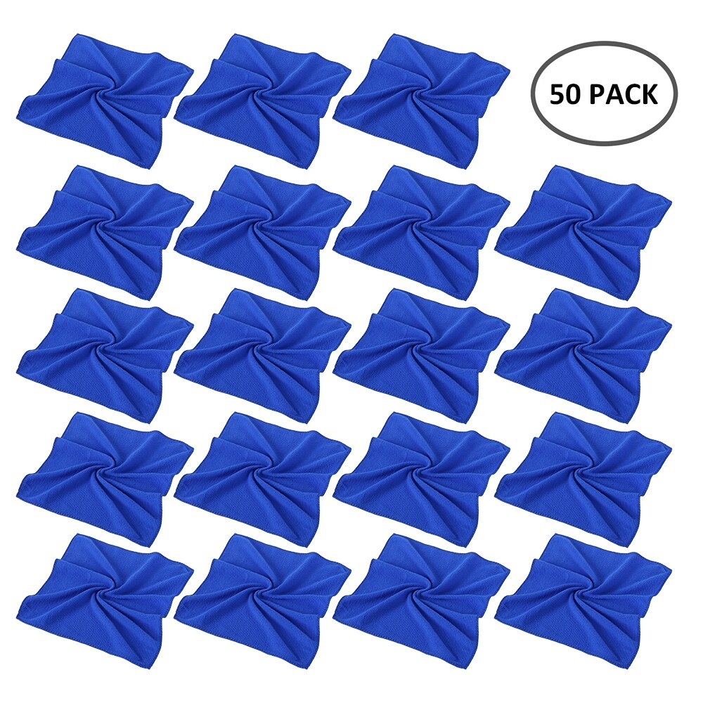 50pcs Microfibre Cleaning Auto Soft Cloth Washing Cloth Towel Duster 25*25cm Car Home Cleaning Micro fiber Towels