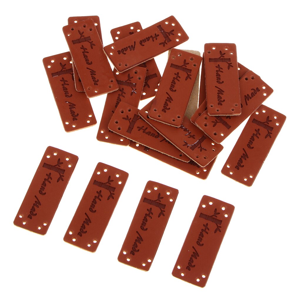 20x ręcznie robione skórzane etykiety skórzane metki ręcznie robione naszywki na odzież